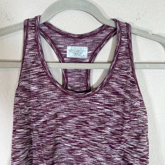 Athleta Fastest Track Tank Small Racerback Ruche Activewear Burgundy - Picture 5 of 6